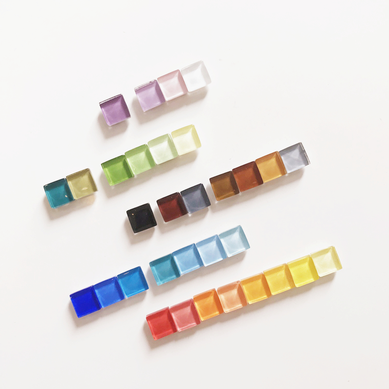 ins simple fashion glass mosaic magnetic refrigerator stickers photo magnetic multi-size creative message stickers a set