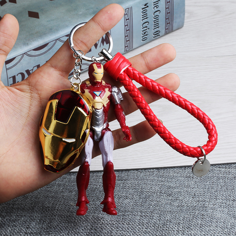 Avengers Cartoon Doll Keychain Metal Shield Keyring Personalized Doll Keyring Iron Man