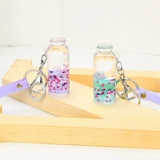 Плавающая свиная линия торговля ключом Ключевой цепь Перегающая песчаная бутылка с масляной свинью, молочной свинью, свининой, кремовой бутылкой дуйин