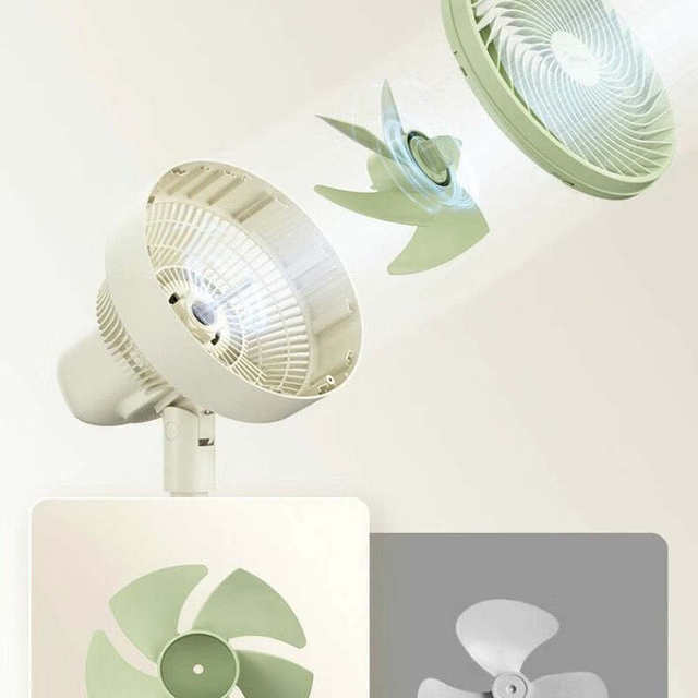 Midea Air Circulation Fan, Dual-Purpose for Desk and Floor, Long-Distance, High Air Volume, Remote Control, Four-Speed Wind Volume, 3D Air Blowing, Aromatherapy, Silent