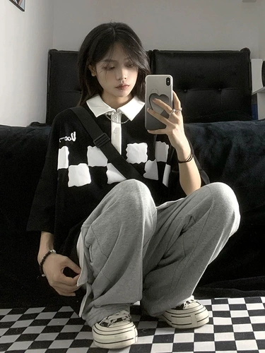 Небольшая футболка с коротким рукавом, дизайнерская футболка polo, в американском стиле, тренд сезона