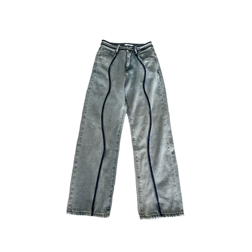 Осенние прямые свободные джинсы, небольшие дизайнерские штаны, в американском стиле, популярно в интернете, тренд сезона, изысканный стиль