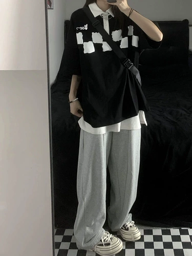 Небольшая футболка с коротким рукавом, дизайнерская футболка polo, в американском стиле, тренд сезона