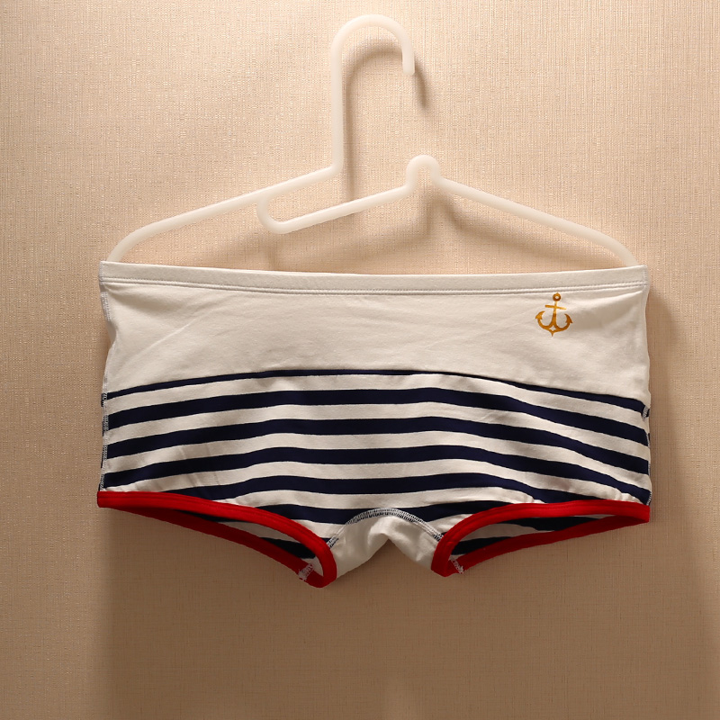 Quần lót nam bằng vải cotton Thanh niên eo thấp quần mỏng Thủy thủ neo boyshort cotton đồ lót gợi cảm quần lót nam sexy