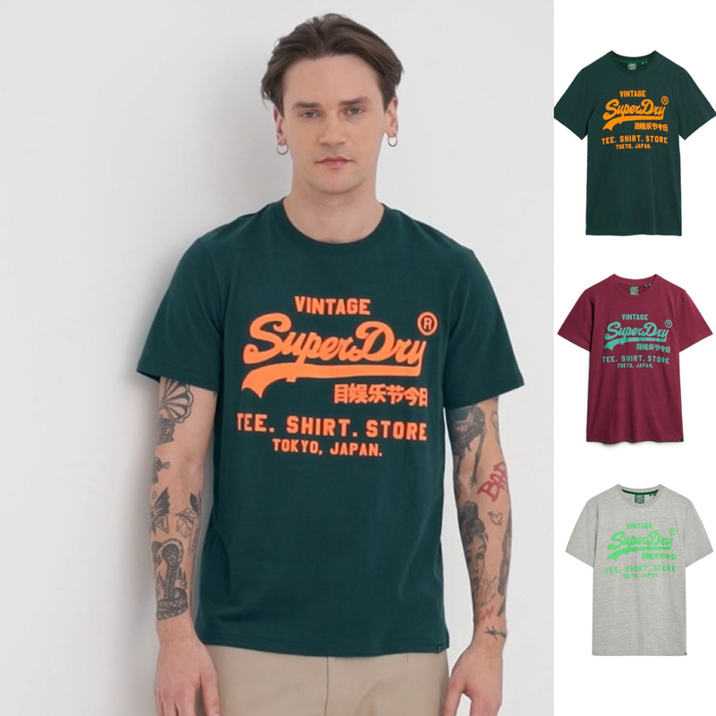 Superdry Extreme Dry Vintage Casual Short-Sleeve T-Shirt Short Tee Superdry Extreme Dry Vintage Casual Short-Sleeve T-Shirt Short Tee