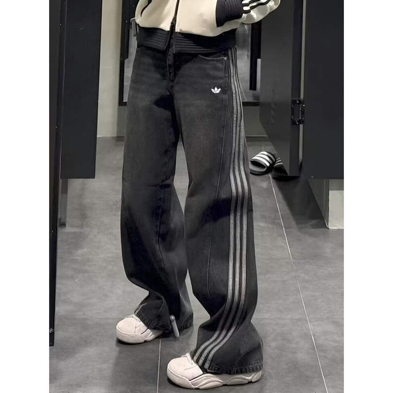 Adidas Adidas Sports Pants Women's Casual Pants Clover Loose Straight Pants Denim Pants Jx6865 Adidas Adidas Sports Pants Women's Casual Pants Clover Loose Straight Pants Denim Pants Jx6865