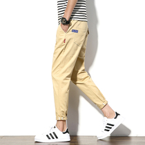Mens casual pants autumn thin fashion brand Slim students small feet spring and autumn youth overalls Korean trend
