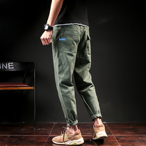 Spring New chic Tide brand overalls men loose straight tube Harajuku wind pants men casual pants ins ankle-length pants