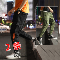 Autumn loose nine-point casual trousers men Korean version of the trend Joker Junior High School High School students Tide brand overalls