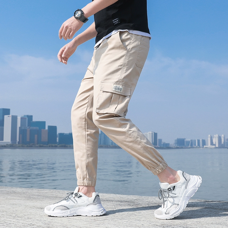 Quần kaki, quần tây nam, quần hàng hiệu hợp thời trang, quần cotton nam, chân thẳng, thiếu niên - Crop Jeans