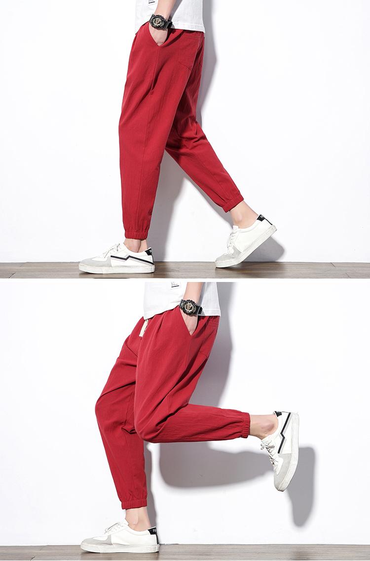 Quần lót nam mùa hè giản dị 9 quần lỏng quần nam xu hướng dụng cụ quần chín điểm quần thủy triều thương hiệu thể thao quần harem - Quần Harem quần sooc nam