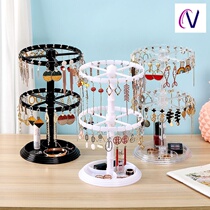 New Ear Pendant Pendulum Stall Stands For Swing Table Double Swivel Earrings Rack Hanging Ornament Jewelry Containing Shelf Finishing Show Shelf Plastic