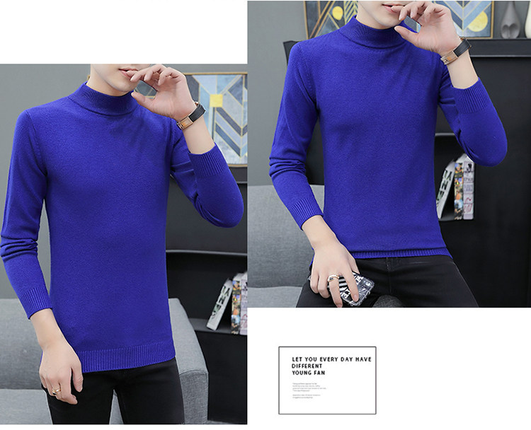 Демисезонный трикотажный приятный телу кашемировый свитер, высокий воротник, облегающий крой, увеличенная толщина 1834838250 