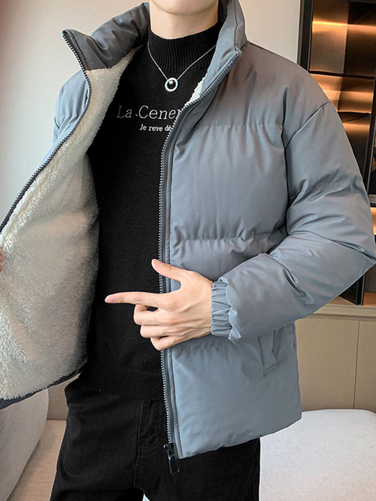 PLUS SIZE COTTON CLOTHES MENS WINTER TIDE BRAND VELVET THICKENED WARM AND WINDPROOF COTTON JACKET COTTON JACKET LAMBSWOOL JACKET