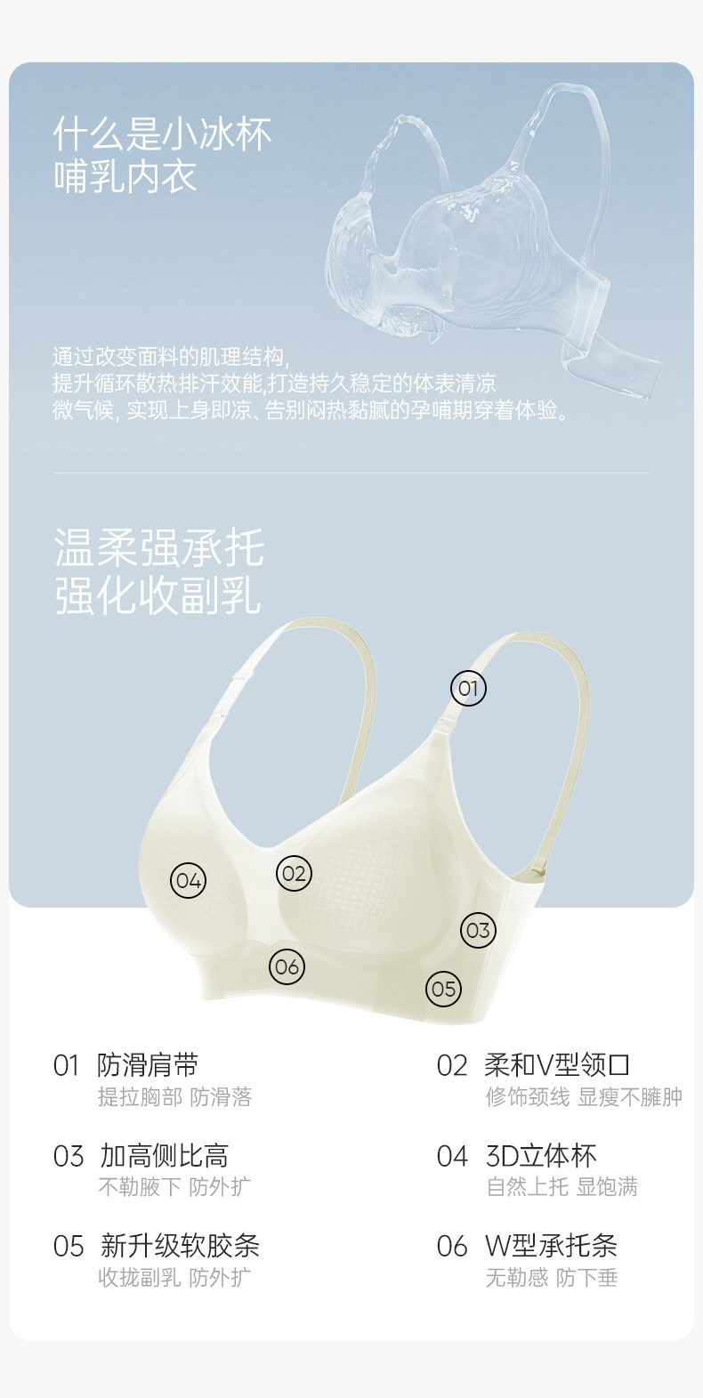 ROVO孕妇哺乳内衣夏季薄款防下垂喂奶专用2026年超薄睡觉可穿文胸 — 3