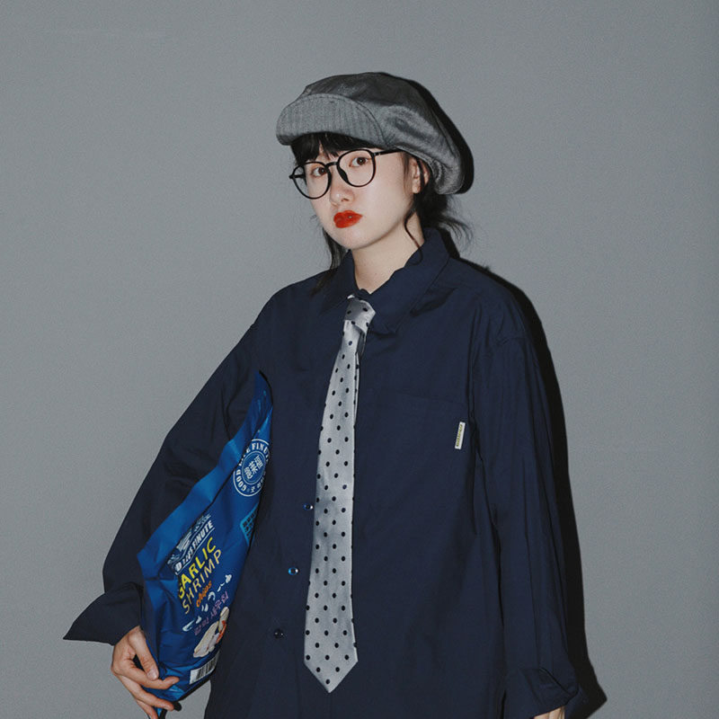 HOW Candy Color Polka Dot Wide Version 8cm Men's and Women's Shirt Accessories Trendy Ties All Seasons Dark Green