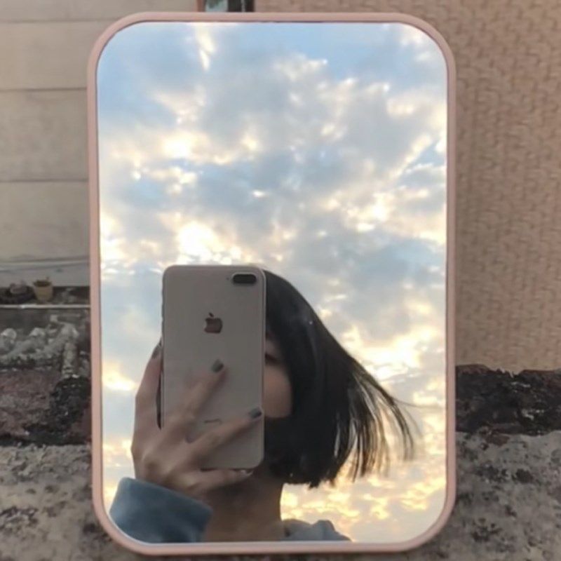 Folding makeup mirror student desktop makeup mirror mirror dormitory portable wall-mounted bathroom free punch powder room