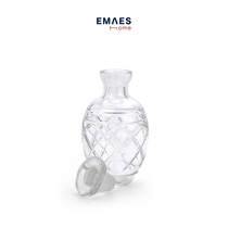 EMAES luxury crystal wine set handmade carved spirits pot decanter whiskey wine glass with lid wine bottle