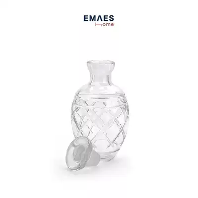 EMAES luxury crystal wine set handmade carved spirits pot decanter whisky wine glass with lid wine bottle