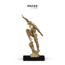 EMAES figure sculpture ornaments postmodern home decoration wine cabinet bookcase desktop Sports metal crafts