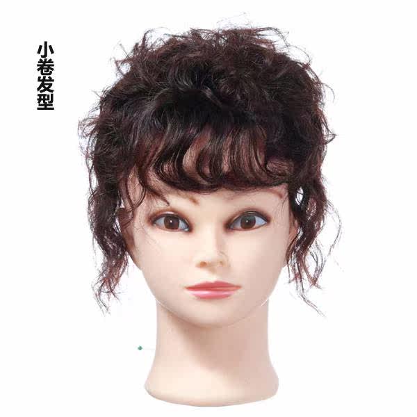 假发女中老年真人发丝头顶补发片卷发补发片蓬松卷 补发块