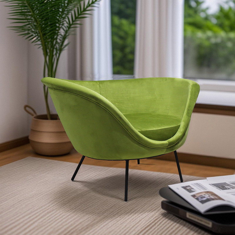 Designer Art Minimalist Light Luxury Shell Heart-Shaped Leisure Armchair Balcony Living Room Lazy Single Ingot Chair