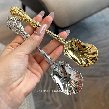 European-style baroque embossed pattern dessert spoon yogurt spoon