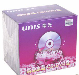 UNIS Amethyst Crystal Box Heavy Ming Single Violet Disc Box Thickened Transparent DVD CD Box Can Be Inserted Cover