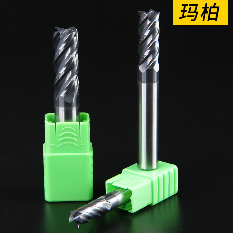 Mabel 4-edge 62 degree tungsten steel alloy milling cutter Golden Heron material nano black coating CNC CNC extended four-edge end mill