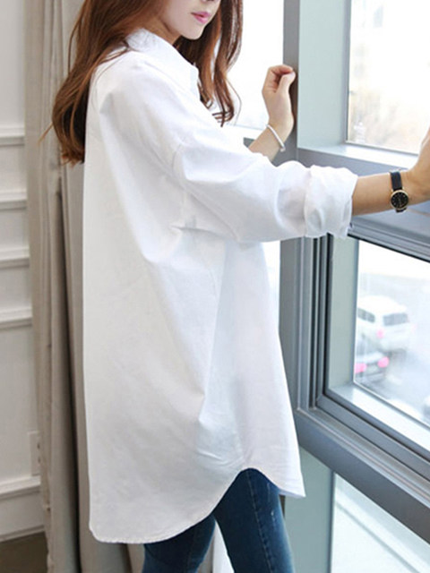 Black and White Mid-Length Long-Sleeved Shirt for Women 2026 Spring, Summer, Autumn Plus Size Fat mm French High-End Design Top