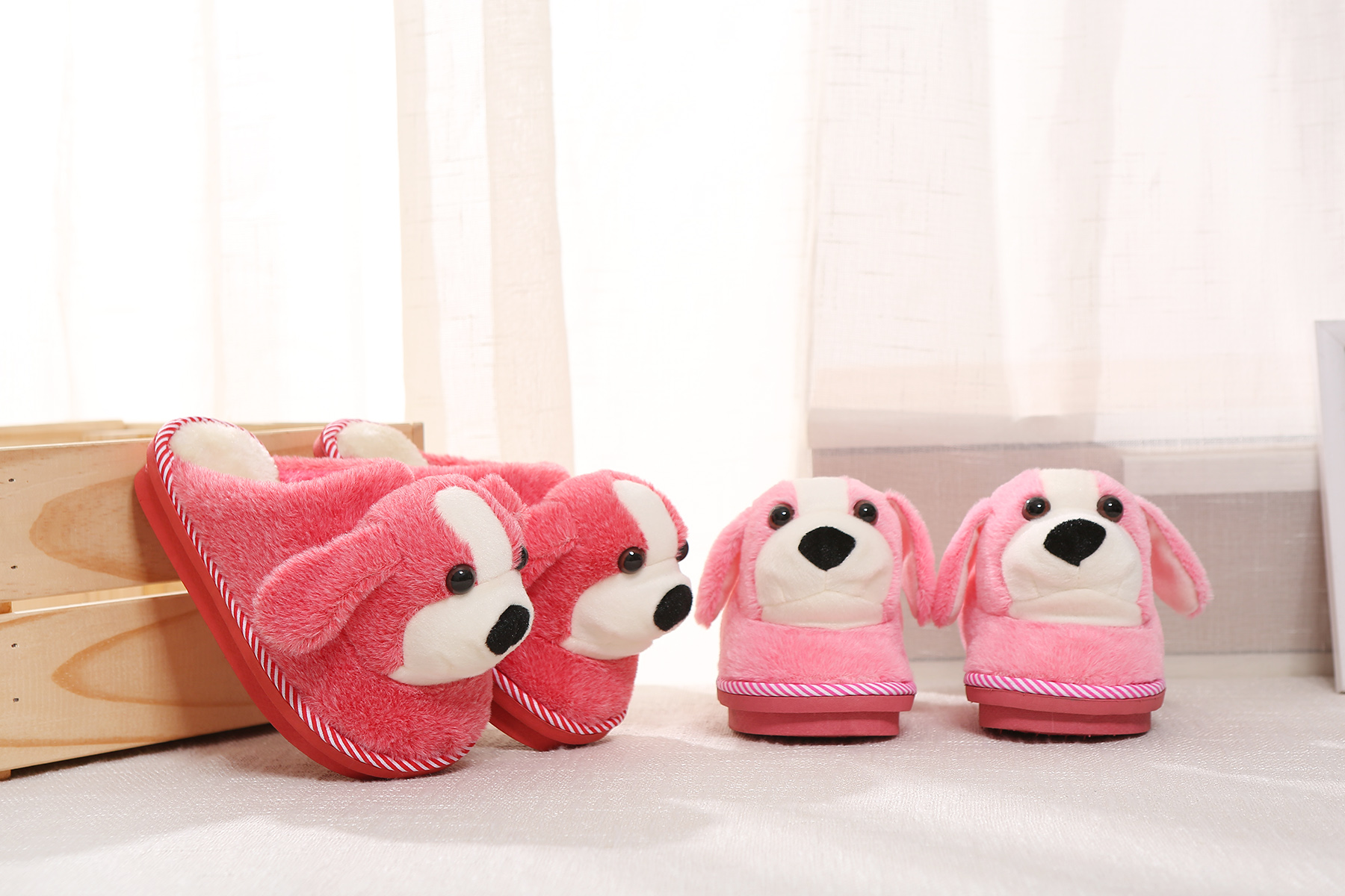 Chaussons enfants en suède pour hiver - semelle caoutchouc - Ref 1015076 Image 19