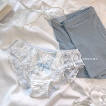 Lovers Briefs Women Spring Summer New Sexy Lace Pure Desire Butterfly Knot Low Waist Triangle Pants Couple Underwear Mens Pure Cotton