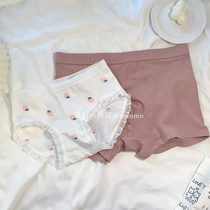 Lovers Briefs Spring Summer New Breathable Pure Cotton Triangle Pants Cute Pink Inner Fresh Strawberry Printed Briefs Women