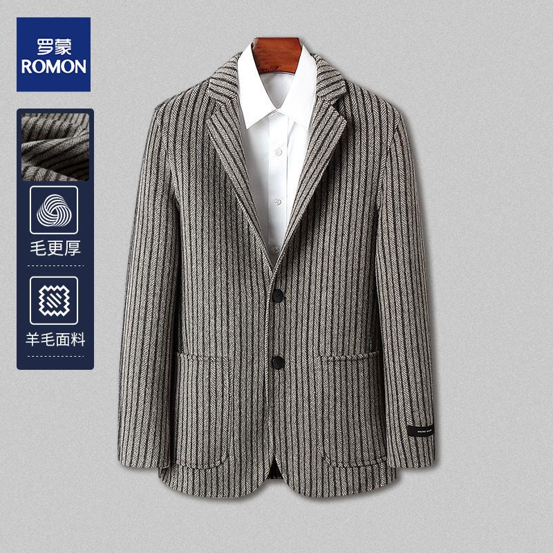 Clearance Romon Autumn and Winter Double-Sided Wool Suit Coat Men's Short Casual Slim-Fit Blazer Aa
