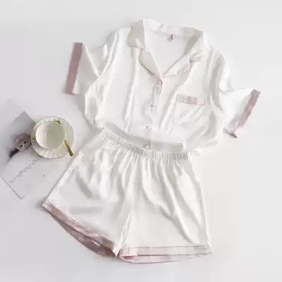 VIRRI CIAGA alienated and textured ~ silk pajamas female spring and autumn ins simple solid color loose home clothes