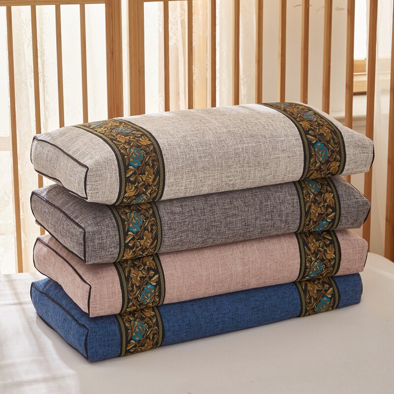 Full buckwheat pillow for cervical spine Sleep Mosayai Leaves Low Pillows Sleep Calming and Rectangular Dwarf Pillow Single thin pillows