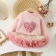 Girls Sweet Korean Tops 2026 New Autumn and Winter Baby Girl Sweaters Sweaters Love Thickened Sweaters