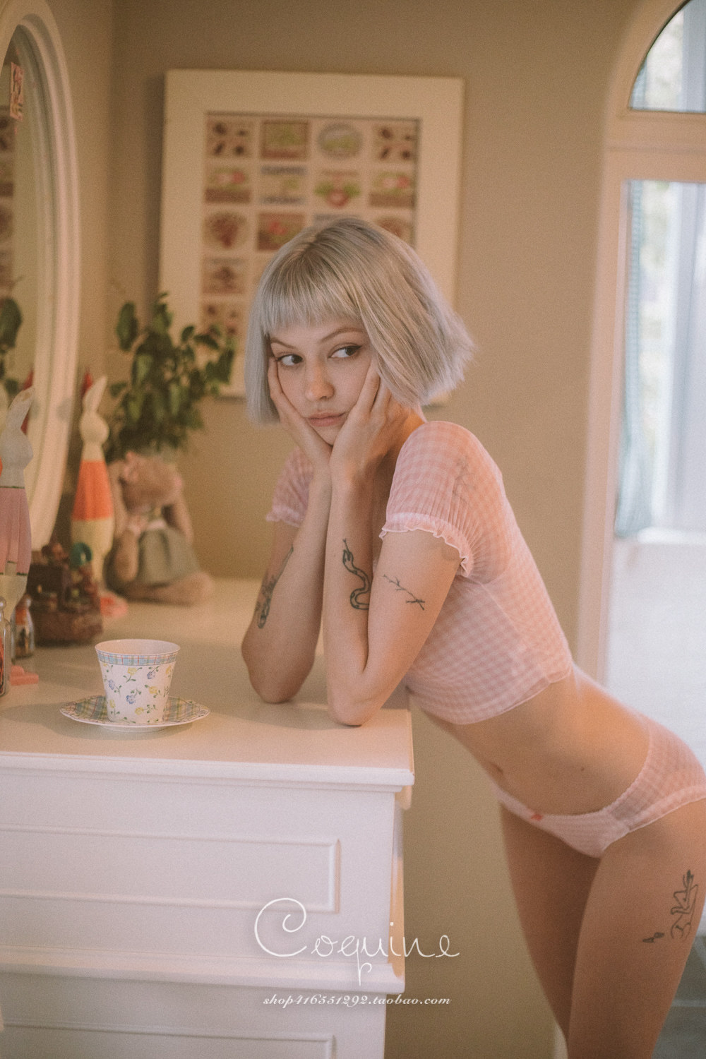 Coquine 100%handmade sugar report plaid yarn set