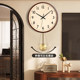 American-Style Wooden High-End Minimalist Wall Clock for Living Room, French Vintage Cream-Style Clock, Wall-Mounted Home Clock