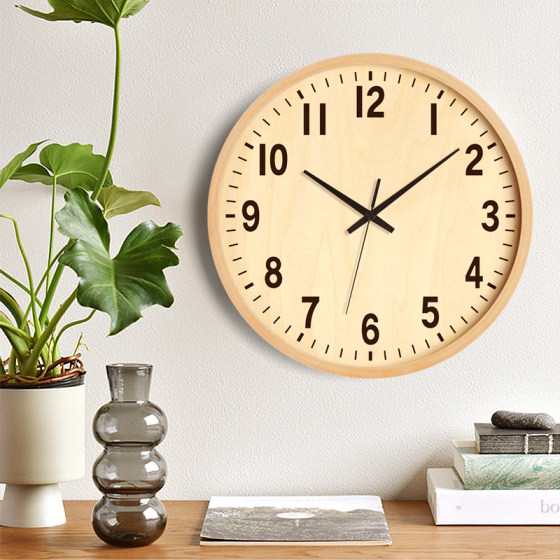 Solid Wood Creative Cream-Style Clock, Living Room Antique-Style Wall Clock, Large Wall-Mounted Home Silent French-Style Bedroom Clock