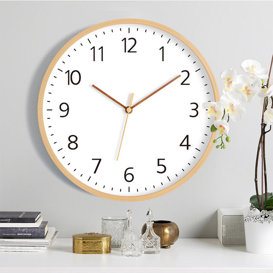 Japanese-Style Wall Clock Solid Wood 2026 New Model Living Room Home Use Simple High-End Natural Wood Cream Style Wall-Mounted Clock