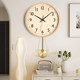 American-Style Wooden High-End Minimalist Wall Clock for Living Room, French Vintage Cream-Style Clock, Wall-Mounted Home Clock