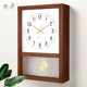 Solid Wood Vintage Wall Clock Living Room Wall-Mounted Retro Table Clock Ornament Clock Stand Desktop Clock Old-Fashioned