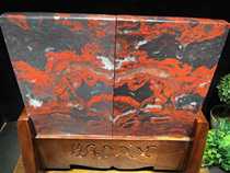 Guilin chicken blood jade material Dance of Two Dragons and Love 38×2 8×42cm weight 24 5 catties