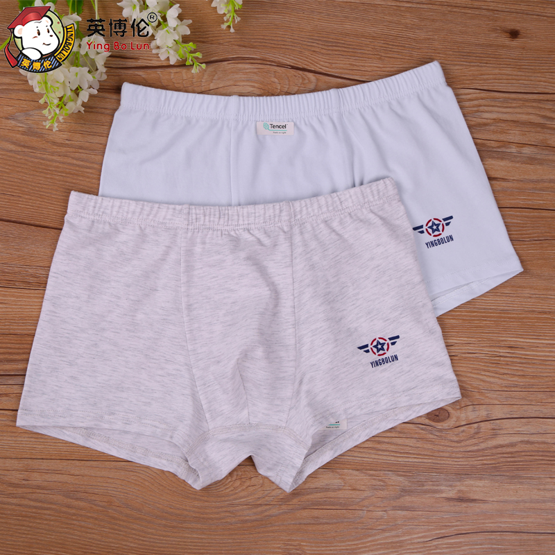 Inbelen quần lót tuổi teen mùa hè mens mỏng và trẻ em phát triển Ofdale bông bốn-góc quần junior mens quần short.