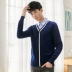 Áo len nam mùa thu và áo len giả áo len nam cổ chữ V áo len mỏng tay dài học sinh Xueyuan phiên bản Hàn Quốc