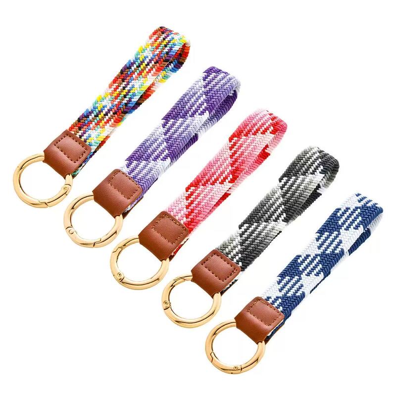 Mobile Phone Lanyard, Genuine Leather Elastic Braided Mobile Phone Pendant, Keychain, Amazon's Popular Elastic Braided Mobile Phone Wristband