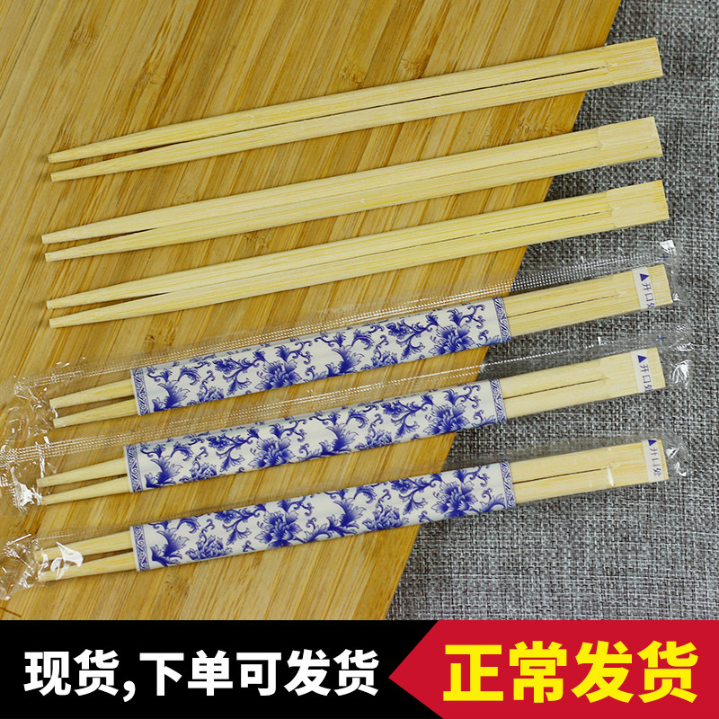 一次性双生连体筷：竹制美食伴侣，红色加厚版引领餐桌新风尚