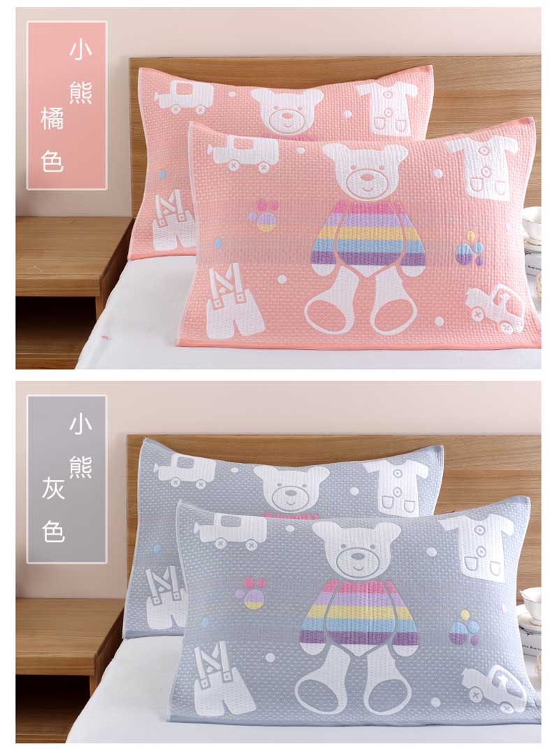 Khăn bông 100% cotton gạc jacquard phim hoạt hình bốn mùa một đôi gối khăn cặp bán giảm giá áo gối lụa