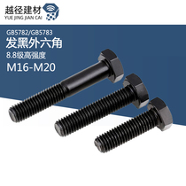 High strength 8 8 External Hexagon screws black hexagon bolts outer hexagon bolts outer Hexagon screws M16M18M20